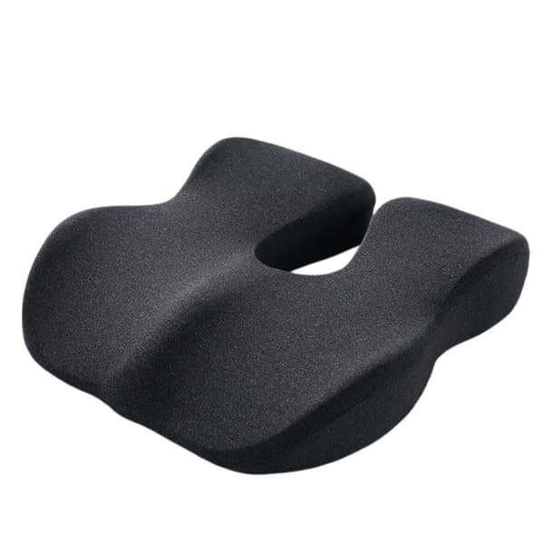Memory foam siddepude - ergonomisk 3D omsluttende trykaflastning til kontor, bil og hjem, åndbar polyester, flere farver DarkGrey DarkGrey