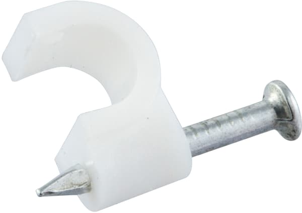 Cable clamps in plastic with steel nails, 4 sizes, 230-pack