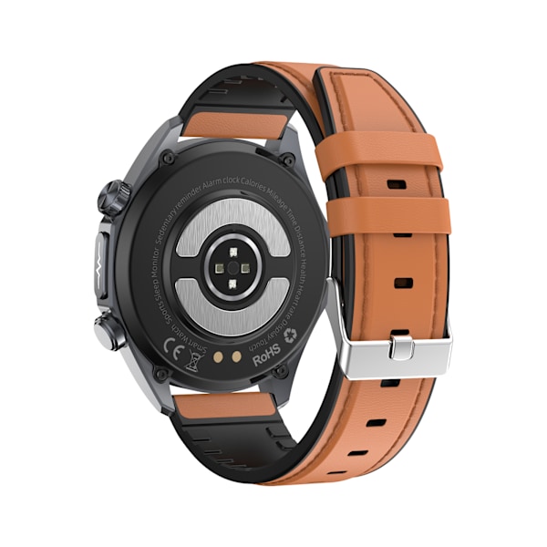 Smartwatch med læderrem Brun