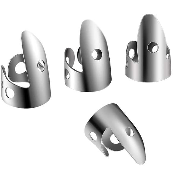 12 Pack Guitar Finger Picks, Sølv Finger Beskyttere til Guitar, Ukulele