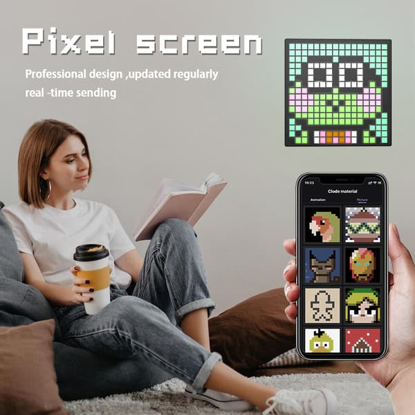 LED-pixelskärm Anpassat textmönster Animation Programmerbara displaylampor Black Black