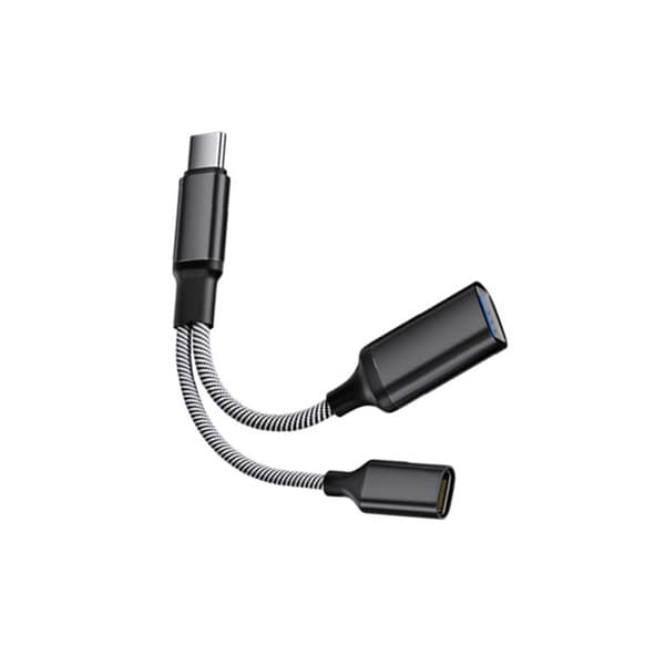 Multifunktionel USB-C til USB Adapter med Opladning - OTG Dataoverførsel og 60W PD Hurtigopladning Black Black