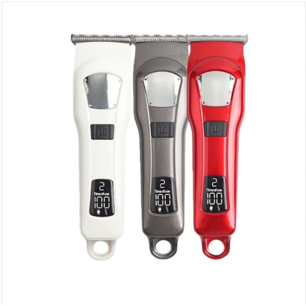 Professionell Hårtrimmer för Män - Sladdlös Digital Display Hårklippare White White