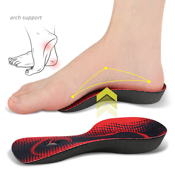 Magnetic Arch Support innersulor Svart+röd S