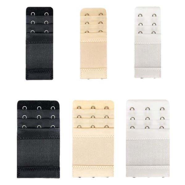 BH-förlängare Set (3 rader, 2/3 hakar, Svart/Beige/Vit)