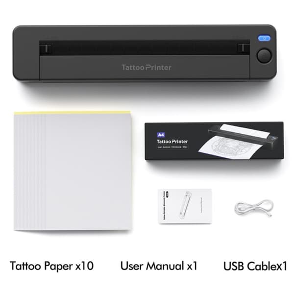 A4 termisk tatoveringsstencilprinter med Bluetooth, 2000 mAh batteri, ABS-design og bærbar udskrivning til studie og kontor