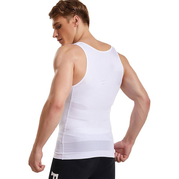 Mænds tanktop muskelskjorte gym skjorte ærmeløs skjorte Hvid XXL