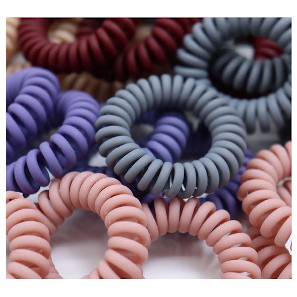 Spiral stærk gummi elastisk hårbånd 5-delt Flerfarvet 1