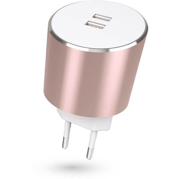 PLATINUM Laddare 220V 2xUSB  3.4A Rosegold