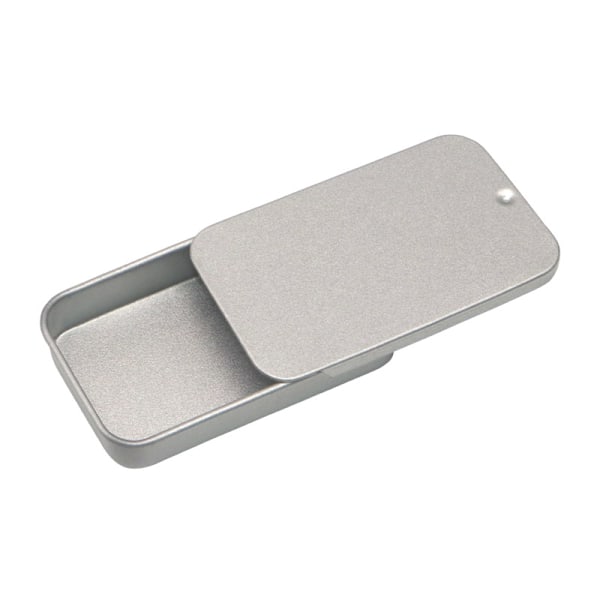 Set med 10 rosa Sakura-plåtburkar med skjutlock Silver