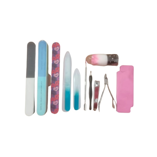 12 i 1 nagelklippningsverktyg kit manikyrset Flerfärgad Flerfärgad
