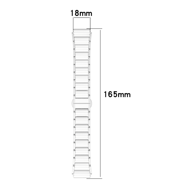 Keramiskt armband för Huawei GT5 & GT5 Pro - 18mm Universal Passform Vit