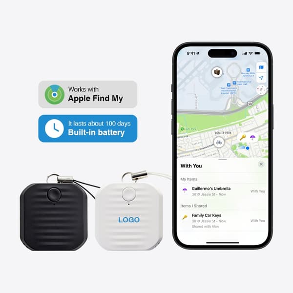 Bluetooth Anti-Lost Tracker Hvid - Nøglefinder, Genstands Lokalisator, Kompatibel med iOS & Android