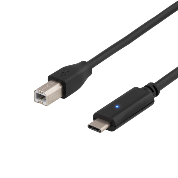 USB 2.0 cable, Type C M, Type B M, 2m, black