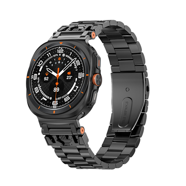 Sort urrem i rustfrit stål til Samsung Galaxy Watch 7 Ultra