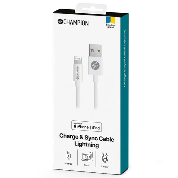 USB-A til Lightning-kabel 2m Hvid