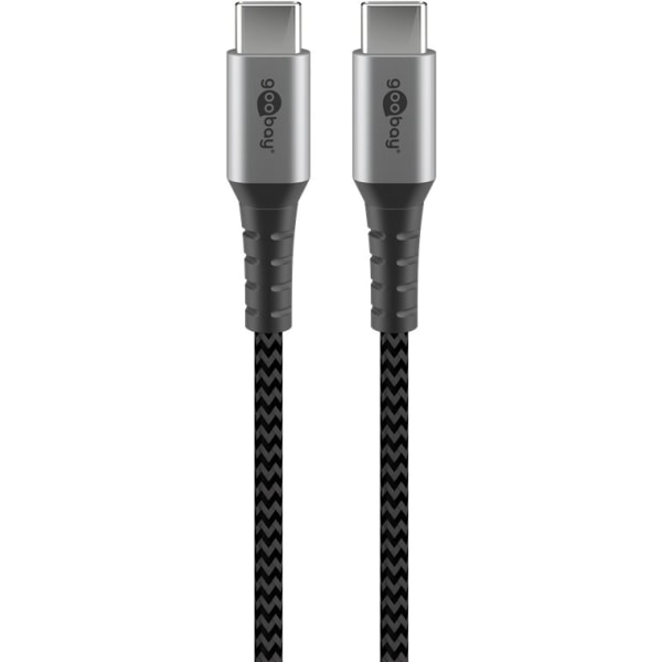 USB-C™-till-USB-C™-textilkabel med metallkontakter 2 m
