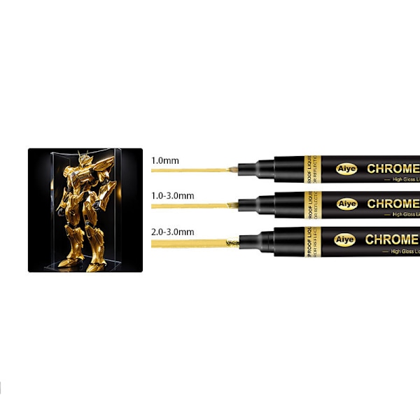 Metalliska markörpennor, 3-pack Guld