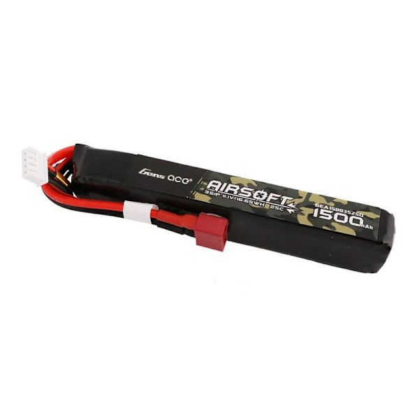 Gens ace 25C 1500mAh 3S1P 11,1V Airsoft Gun Lipo-batteri med T-stik