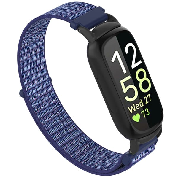 Nylon Loop Hook and Loop Rem Kompatibel med Fitbit Inspire 3 - Fås i Flere Farver Blue Blue