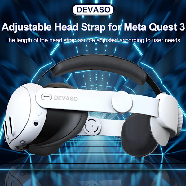 DEVASO justerbar huvudrem för VR-headset Vit