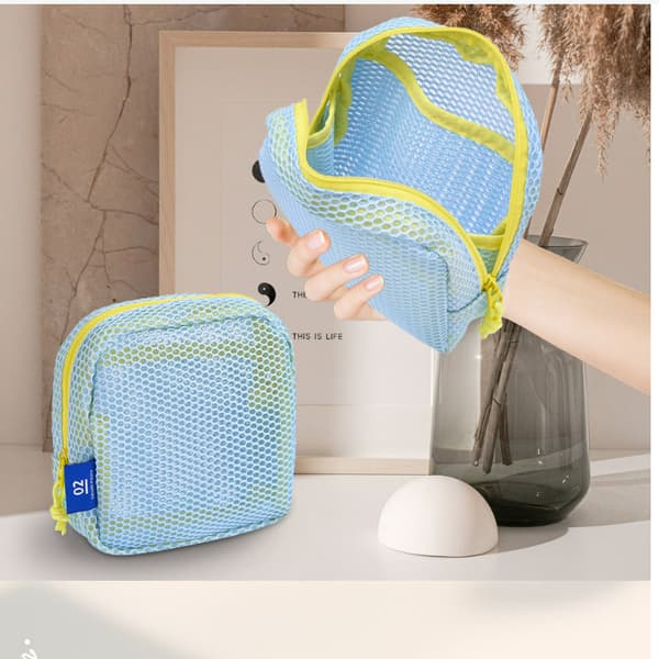 Kosmetisk Väska Mesh Väska Blue Blue