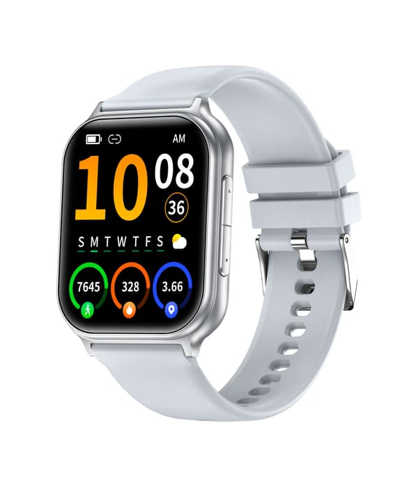 Multifunktionell Smartwatch med Hälsoövervakning och Bluetooth-Samtalsstöd, kompatibelt med Android och iOS Silver Silver