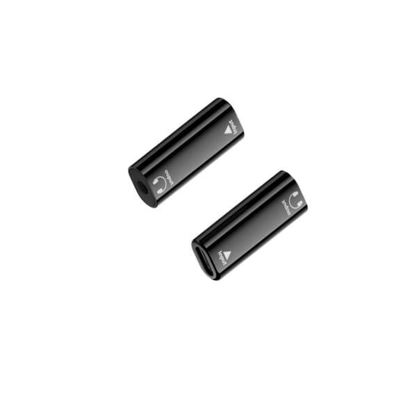 3,5 mm hun til USB-C hun adapter (2 stk) med digital DAC, 16bit/48KHz, høj lydkvalitet Black Black