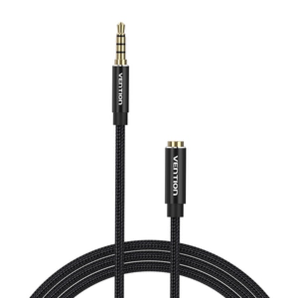 Kaapeli Audio TRRS 3,5 mm uros 3,5 mm naaras tuuletus BHCBF 1 m musta