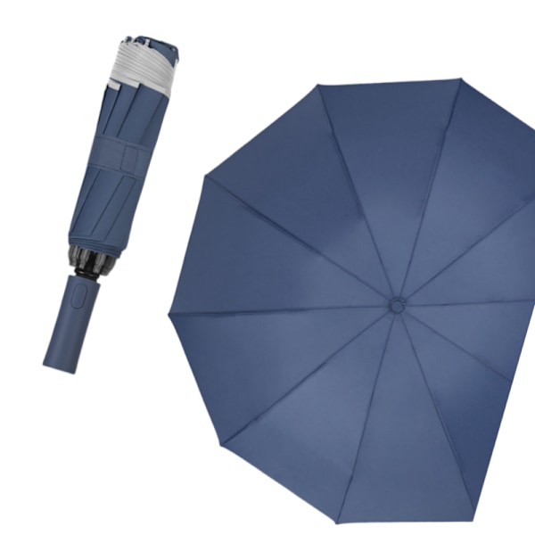 Reflekterende stribe, foldbar paraply til regn eller solskin Marine blå
