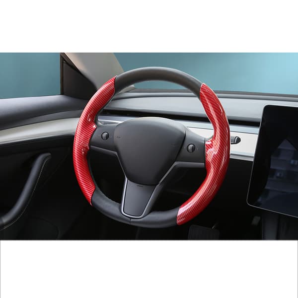 Tesla Ratbetræk - Kulfiber Rød til Model 3 & Y