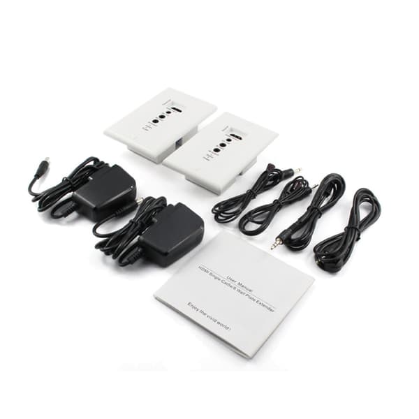 HDMI Single Cat5e/6 Väggplatta Förlängare - 60m med POE och IR Stöd