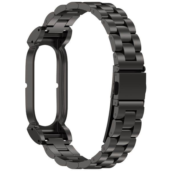 Fitbit Air rem kompatibel med Google Fitbit Air-serien, magnetisk lukning, præcis pasform til daglig brug, premium rustfrit stål treleddet design Blac Black