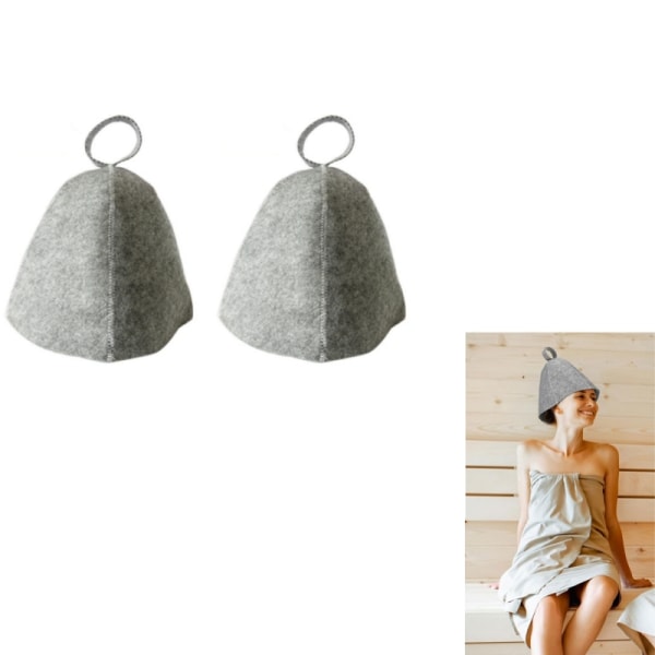 INF Bastuhatt av Filtmaterial 2-pack Grå