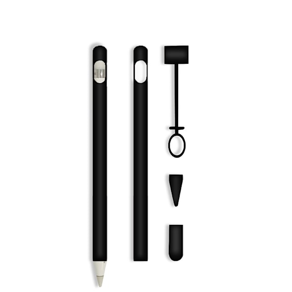 4-delt silikone beskyttelsesetui til Apple Pencil Sort