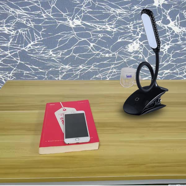 Boglampe - LED Clip-on Lampe til Læsning & Studier Black Black