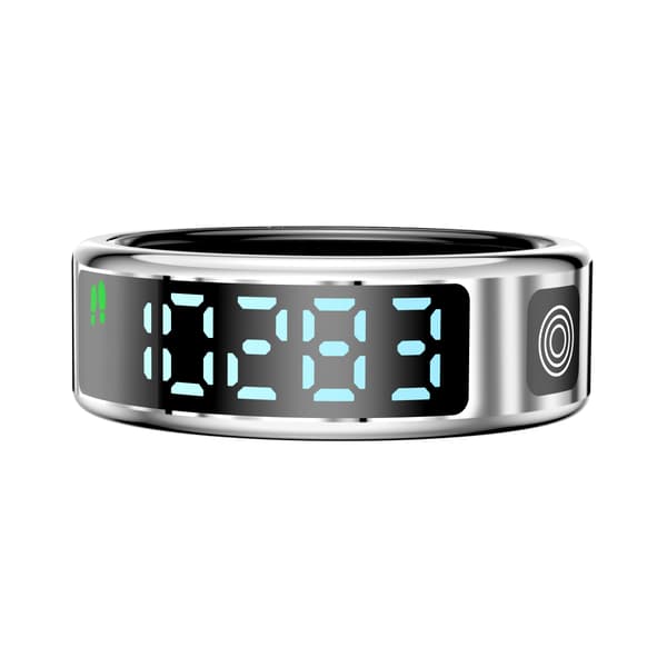 SR08 Smart Ring: Sundheds- og fitnesstracker med LED-display, kompatibel med Android og iOS Silver 12 Silver 12