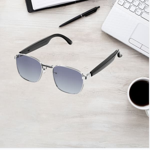 Smarta Bluetooth-glasögon HY-1003: Ljud & Bild i Ett Silver Silver