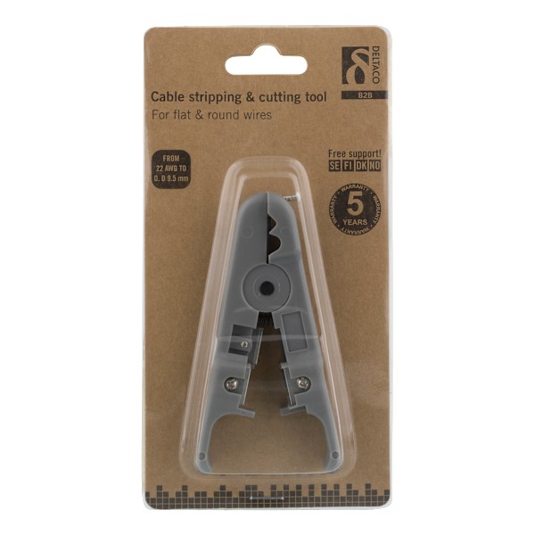Universal cable stripper, cutting function, grey