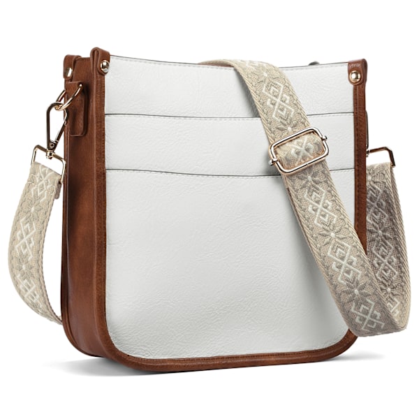 Snygg PU-väska för kvinnor: Crossbody axelväska Vit