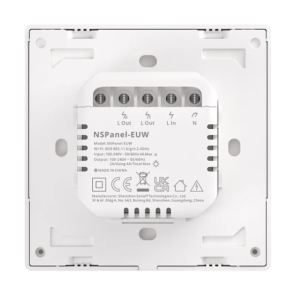Smart Scene Wall Switch WiFi Sonoff NSPanel (vit)