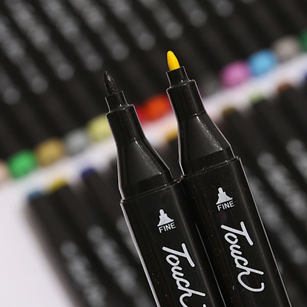 Marker Pen Set, färgglad oljebaserad dubbelhårig akvarellpensel 24 färger