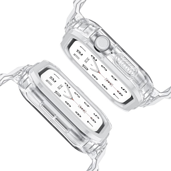Silikone sportsarmbånd til Apple Watch Series 9/10, 46mm, Transparent Sort Hvid