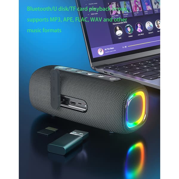 Bluetooth-højttaler med RGB-lys Black Black