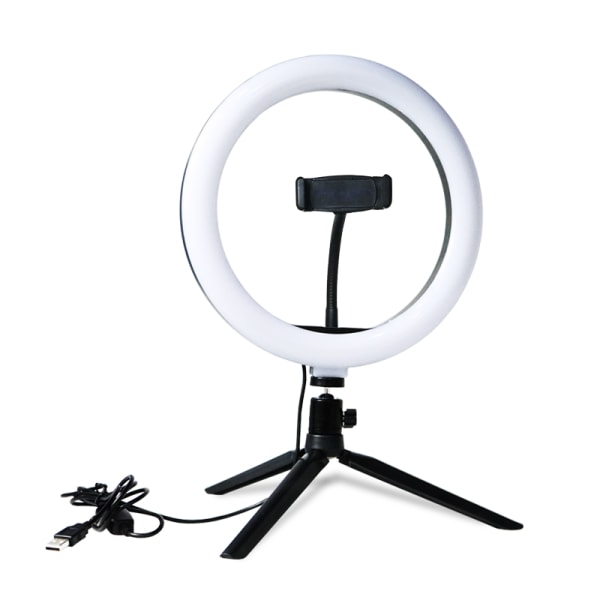 Selfielampa LED-ring (20 cm) med stativ och mobilhållare