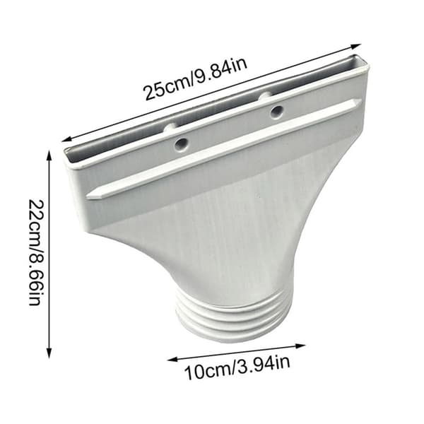 Bærbar AC slangeforbindelse 11cm flat-til-rund adapter til telt, vindue og bil – grå ABS, kompakt, nem montering