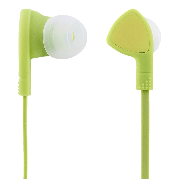 E110 In-ear earbuds, 1-button remote, 3.5mm, mic, lime gre