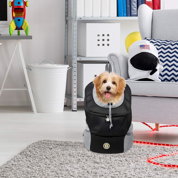 Hundryggsäck transportväska för hund (M) Svart
