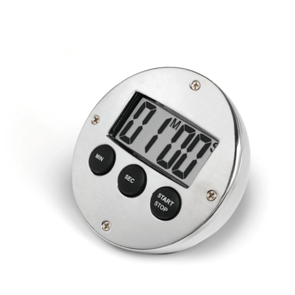 En digital timer av aluminium med stor display