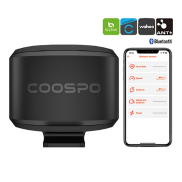 Hastighedssensor Coospo BK9S kompatibel med Wahooo, Garmin, Bryton osv.